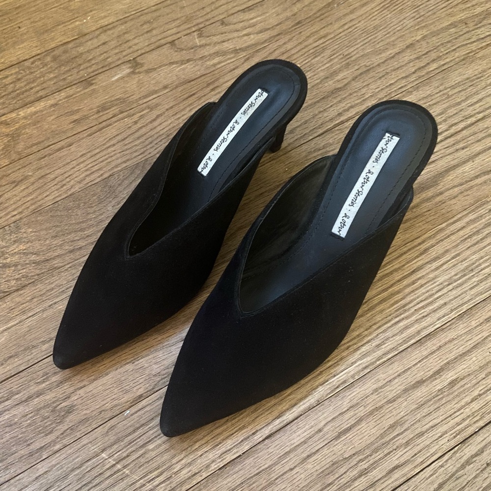 Classic Black Suede Mules